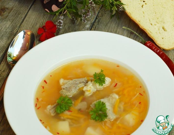 Рецепт: Суп из баранины с рисом и алычой