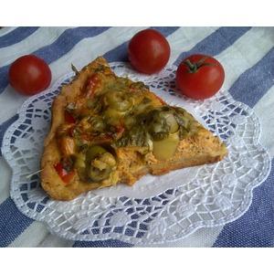 Тарт с творогом, кабачками и оливками