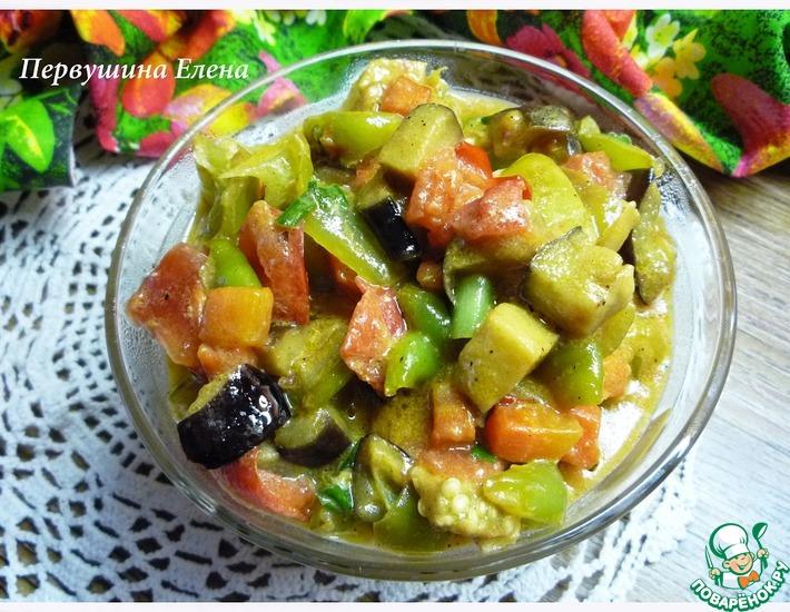 Рецепт: Овощи в сливочно-соевом соусе
