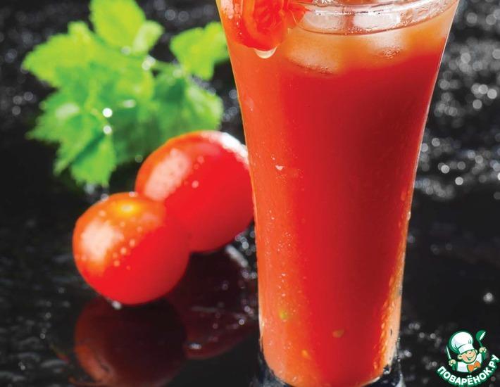 Рецепт: Сок из томатов черри со шпинатной пенкой