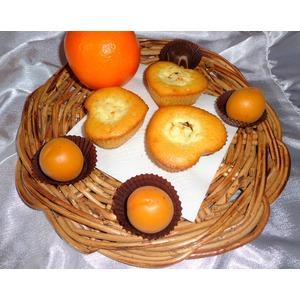 Апельсиновые кексы с творожно-шоколадной начинкой