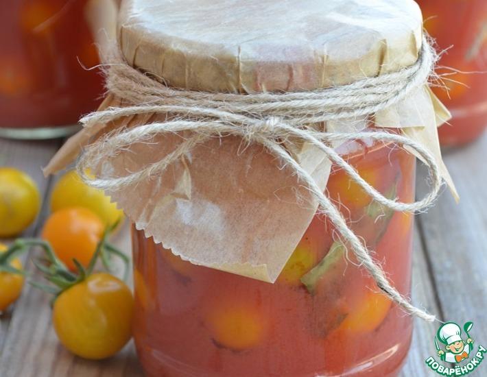 Рецепт: Острые помидоры черри в томатном соке