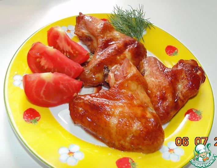 Рецепт: Куриные крылышки в медово-соевом соусе
