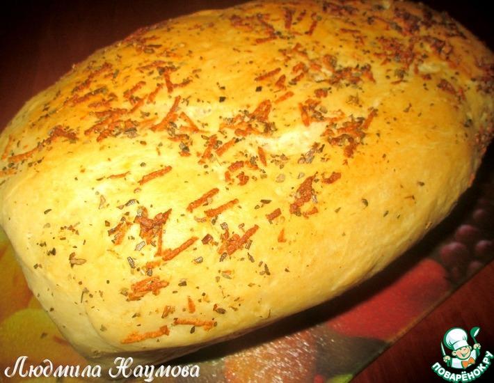 Рецепт: Ароматный хлебушек с чесноком и орегано