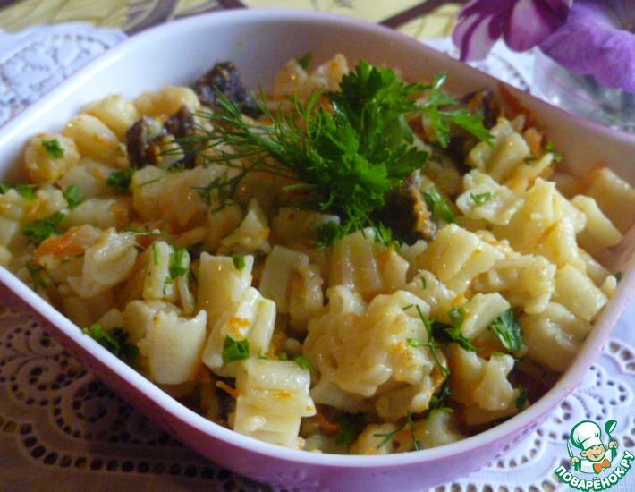Рецепт: Теплый макаронный салат Вдохновение