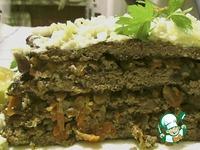 Печёночный торт с овощами и грибами ингредиенты