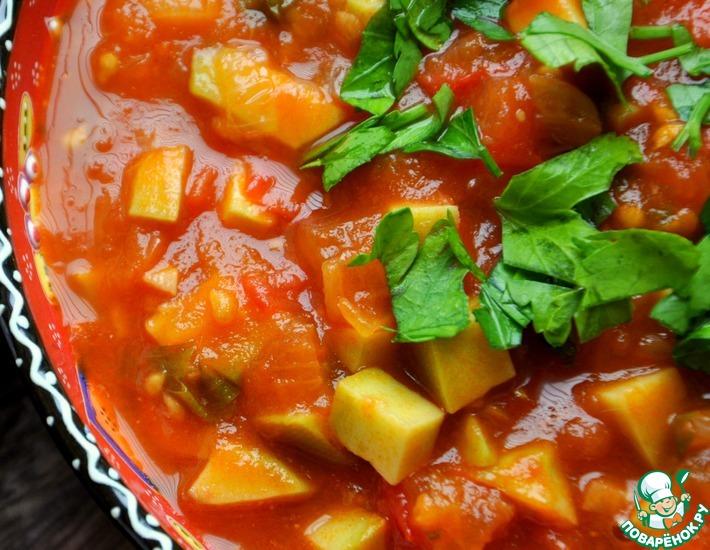 Рецепт: Острый томатный соус с авокадо