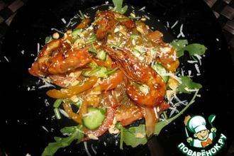 Рецепт: Салат с креветками Пылающее море