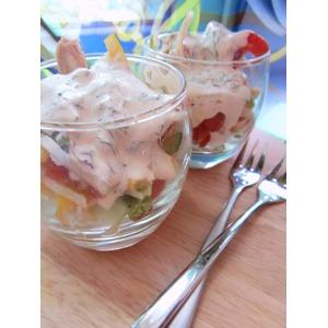Летний салат с тунцом + заправка-соус с нотками базилика