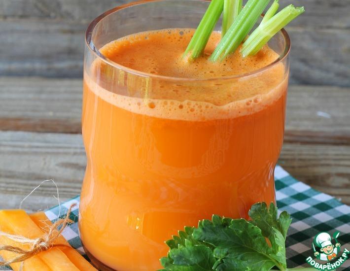 Рецепт: Сок из моркови и сельдерея