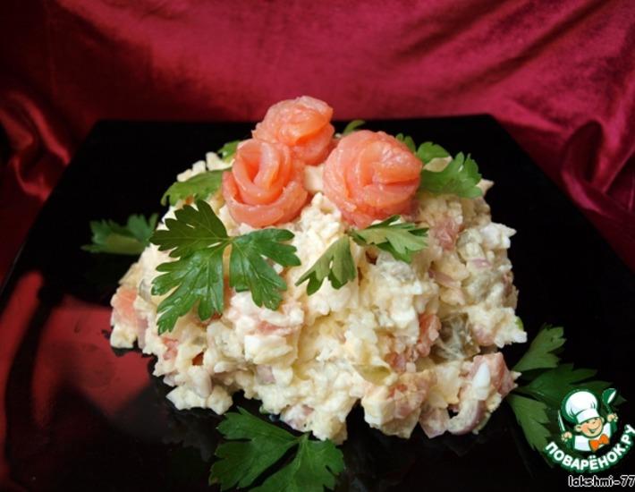 Рецепт: Рисовый салат с красной рыбой