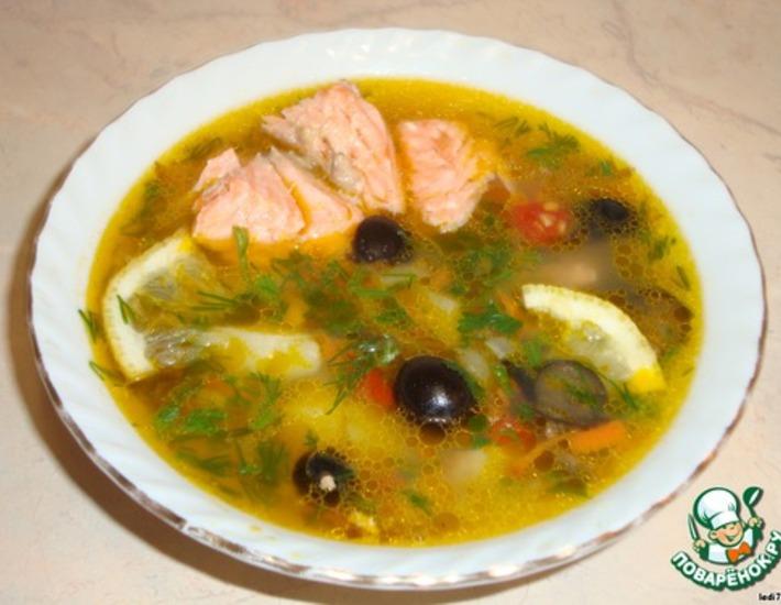 Рецепт: Овощной суп с форелью