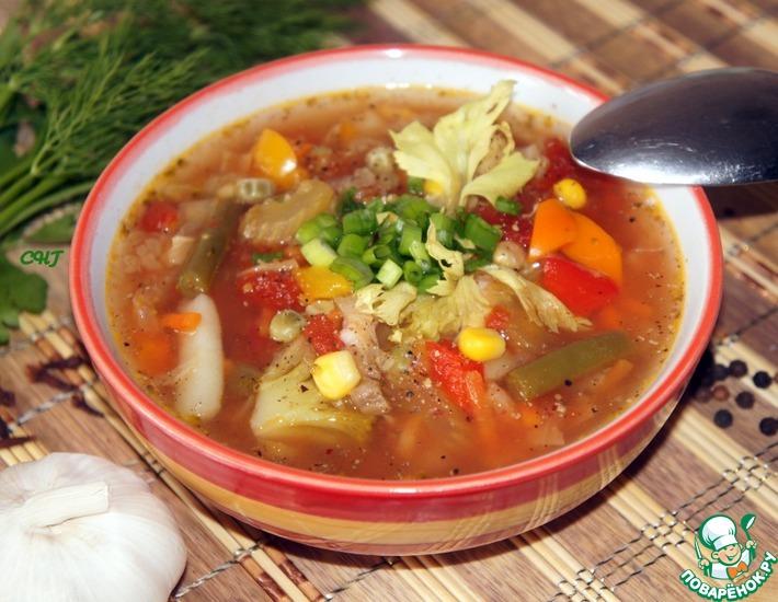 Рецепт: Томатный мультиовощной суп