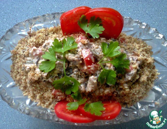 Рецепт: Салат из баклажанов и помидоров