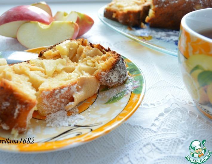 Рецепт: Творожный кекс с яблоками