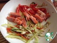 Теплый салат с рыбой, овощами и рисом ингредиенты