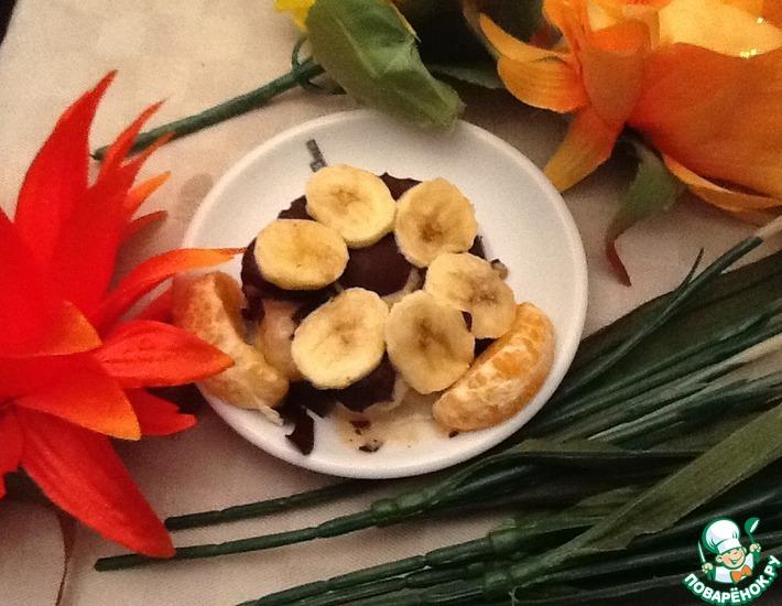 Рецепт: Супер банановый десерт Банановый цветочек