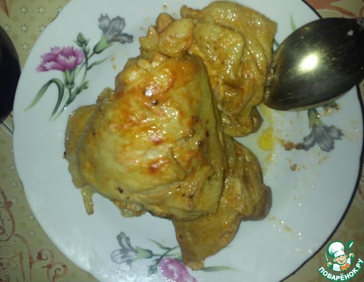 Рецепт: Куриные бедрышки в томатно-майонезном соусе
