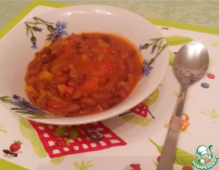 Рецепт: Сладкая фасоль в томатном соусе