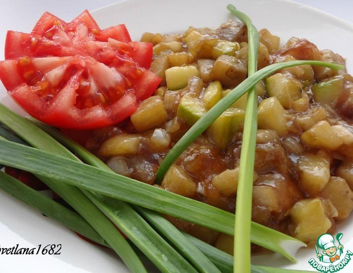 Рецепт: Овощи жареные с чесноком и соевым соусом