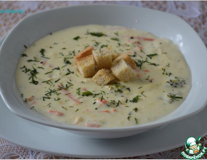 Рецепт: Сырный суп с брокколи