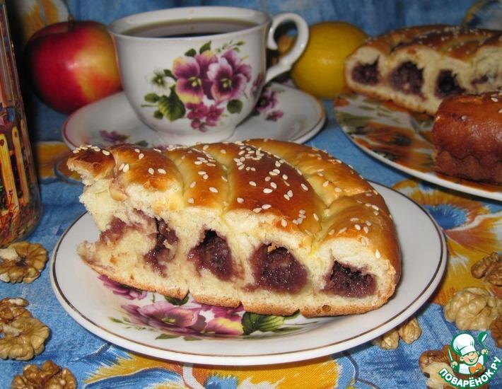 Рецепт: Пирог Улитка с джемом и орехами