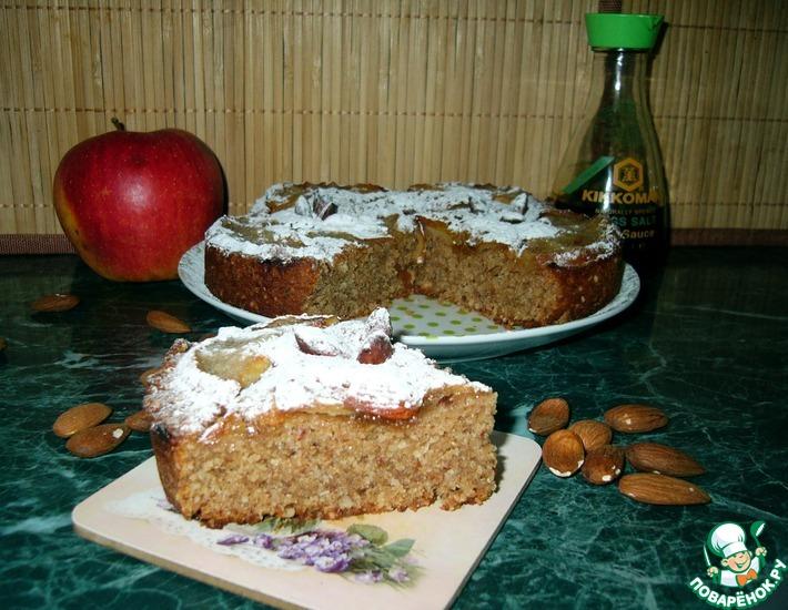 Рецепт: Постный яблочный пирог из цельнозерновой муки