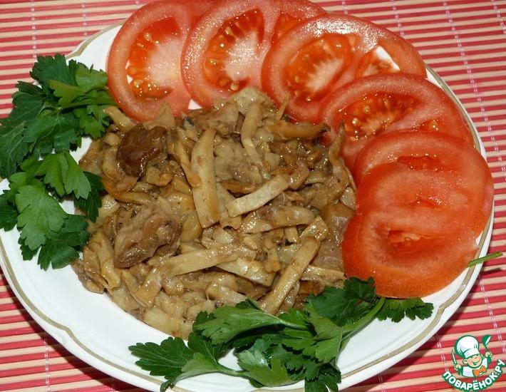 Рецепт: Жареный сельдерей с грибами
