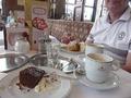 Поздно догадалась сфотографировать: это были Штрудель и торт Захер, ну и кофе Меланж в Вене в кафе Моцарт.