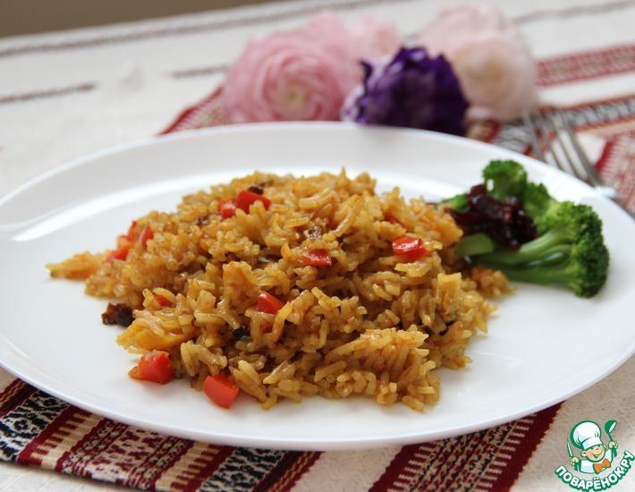 Рецепт: Солёный рис с овощами и сухофруктами