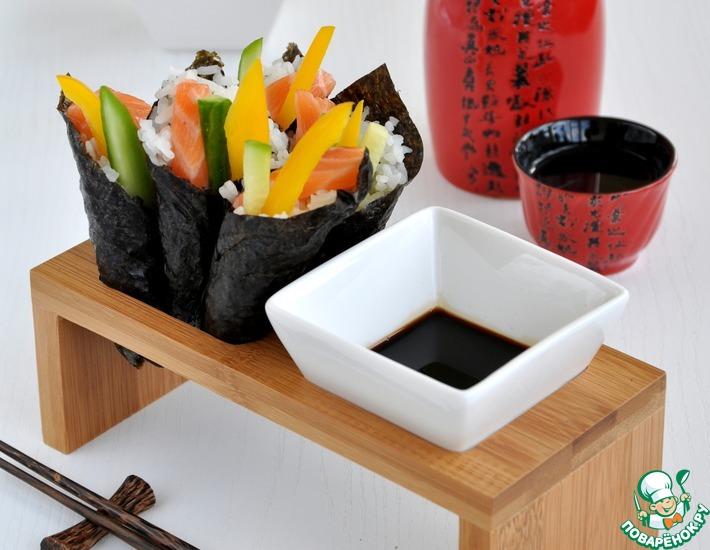 Рецепт: Темаки суши (суши-кулечки)