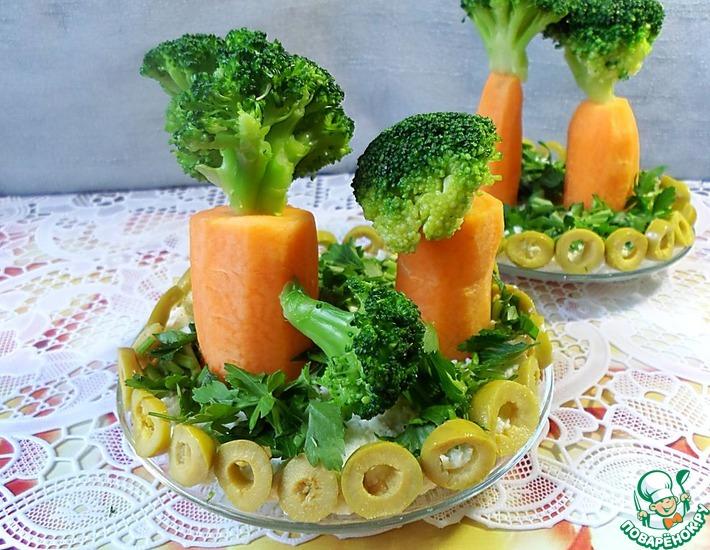Рецепт: Сырно-овощной салат Сад на тарелке