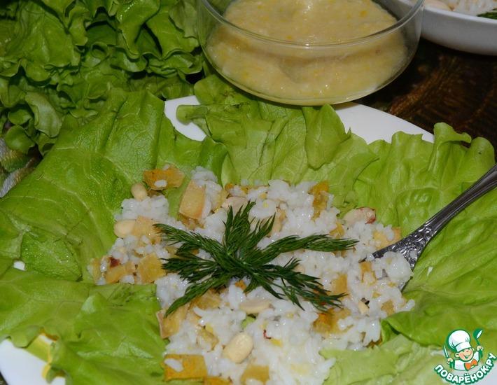Рецепт: Салат с рисом и запеченным картофелем