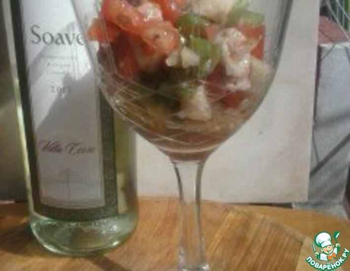 Рецепт: Салат из осминога со свежими овощами