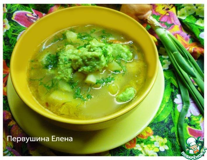 Рецепт: Суп с зелеными клецками