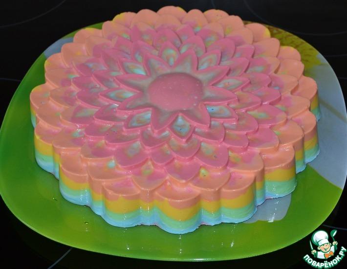 Рецепт: Радужный творожный десерт