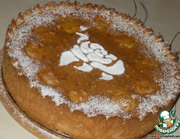 Рецепт: Яблочный пирог с абрикосовой глазурью