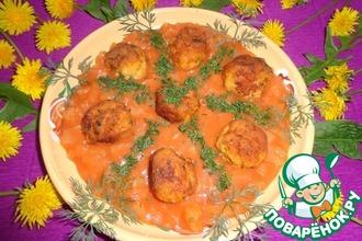 Рецепт: Рыбные шарики в томатно-ананасовом соусе