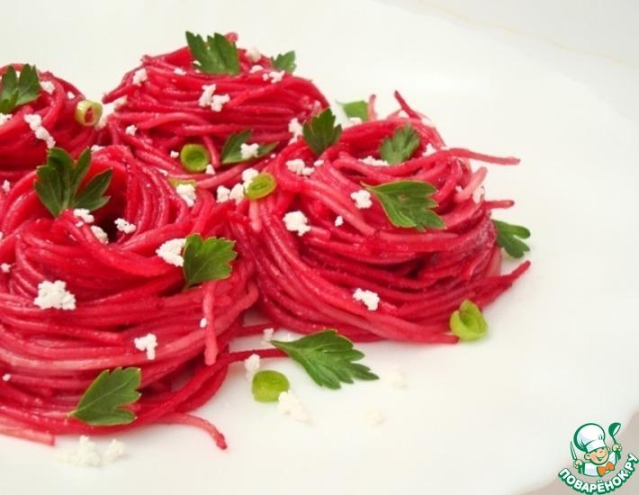 Рецепт: Спагетти со свекольным соусом