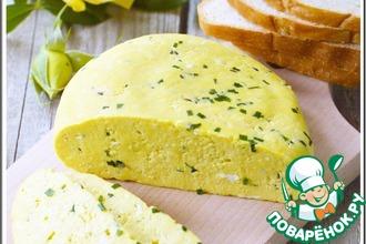 Рецепт: Домашний сыр с зеленым луком и тмином