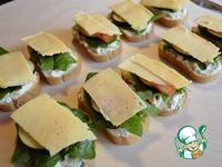 Бутерброды Закусочные сырно-овощные ингредиенты