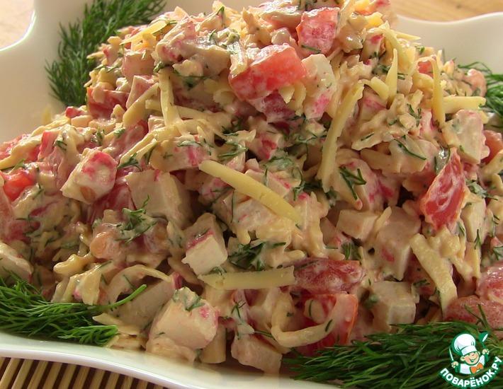 Рецепт: Салат из крабовых палочек Весенний бриз