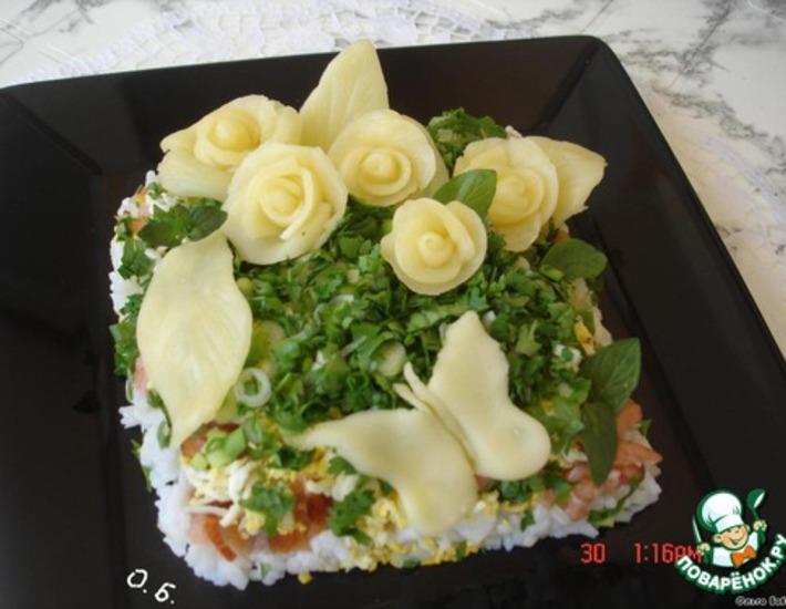 Рецепт: Салат Сырный букет