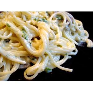 Спагетти со шпинатом в сырно-сливочном соусе