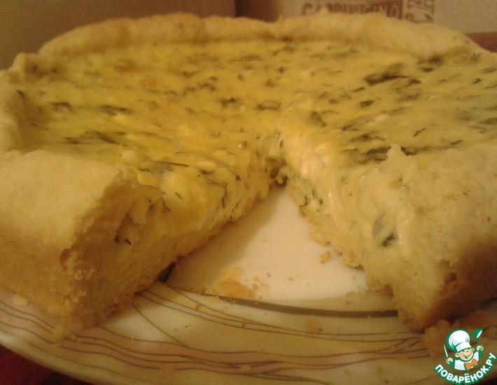 Рецепт: Вкусный пирог с творогом и сыром