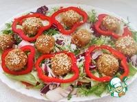 Овощной салат с ароматным рисом и шариками из кабачков ингредиенты