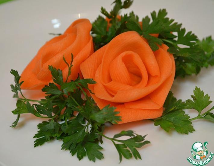 Рецепт: Роза из моркови