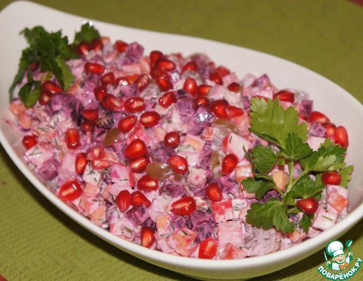 Рецепт: Салат Жизнь в розовом свете