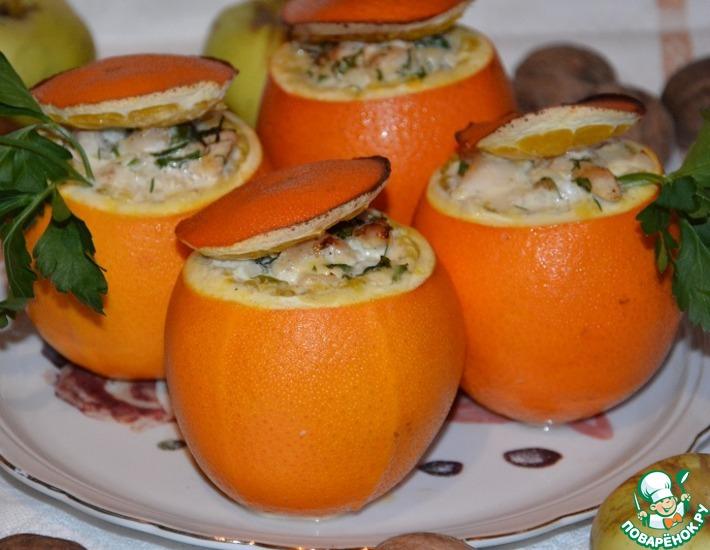 Рецепт: Фаршированные апельсины Золотые шары в аэрогриле