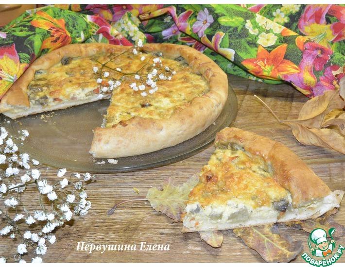 Рецепт: Пицца заливная с овощами под сыром